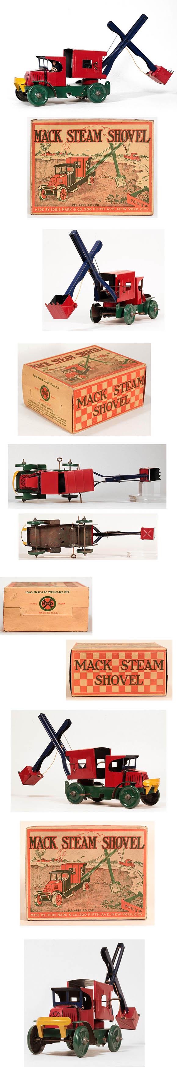 1928 Marx, Mechanical Mack Steam Shovel in Original Box